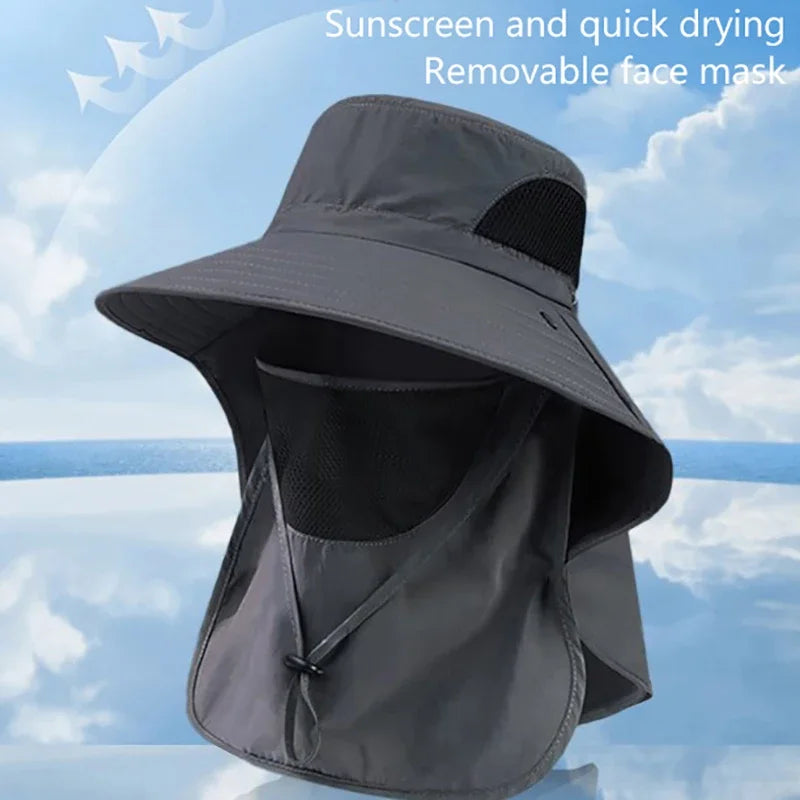 UV Protection Summer Sun Hat – Outdoor Fishing & Hiking Cap with Neck Flap for Men & Women