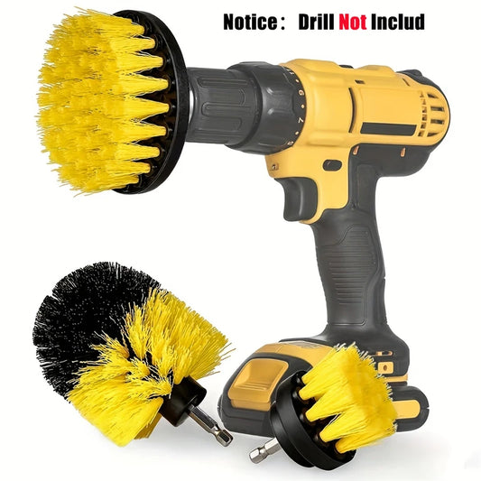3pcs Drill Brush Attachment Set – Power Scrubber Brush for Bathroom, Tile Grout, Carpet & Tub Cleaning