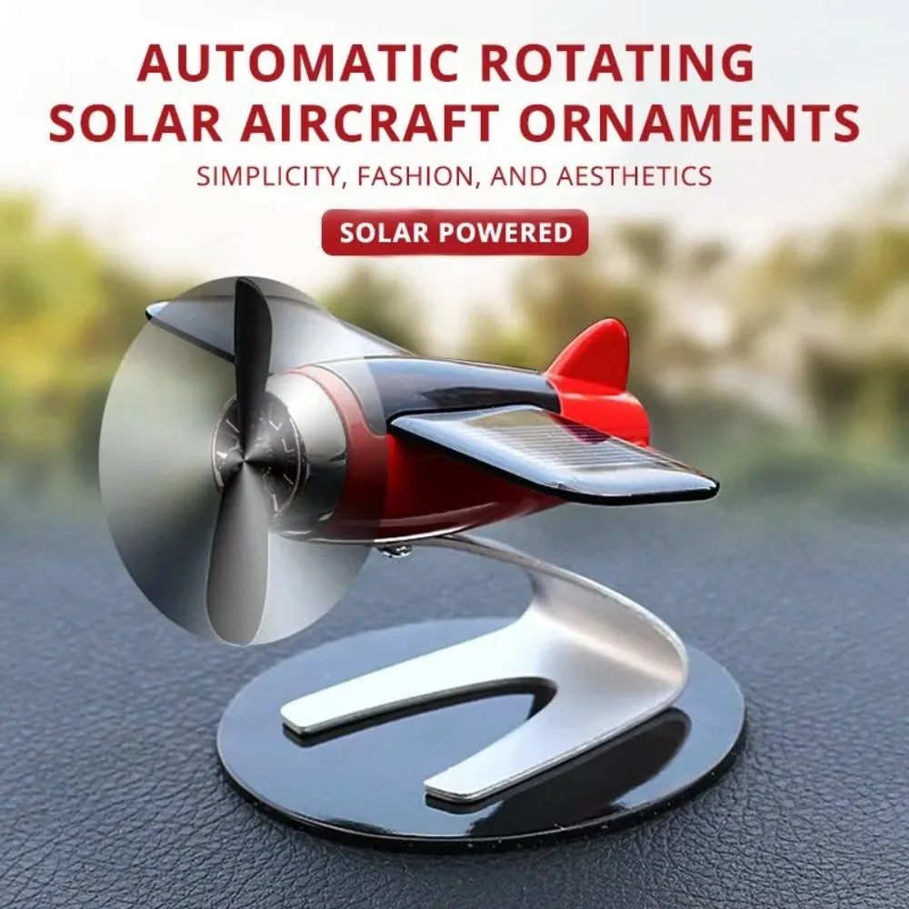 Solar-Powered Airplane Ornament – Creative Car Dashboard & Desktop Gift for Men and Car Enthusiasts