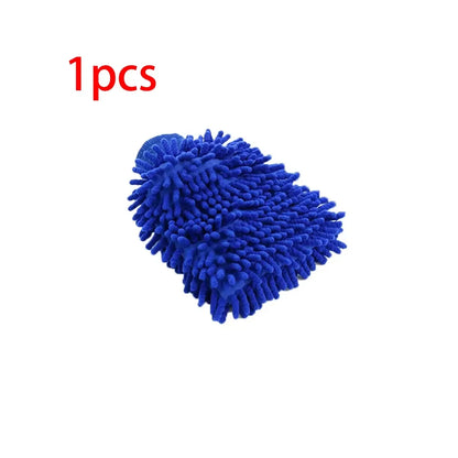 1 Chenille Plush Gloves for Car Cleaning Thickened Doublesided Car Cleaning Tools Ultrafine Fiber Car Washing Gloves