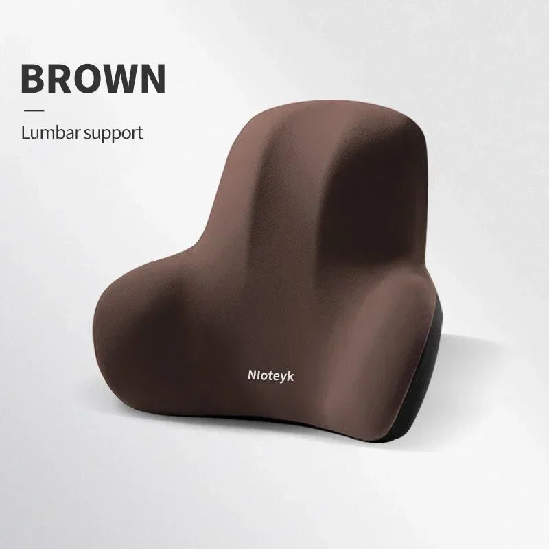 Car Memory Foam Neck Pillow & Lumbar Cushion – Ergonomic Backrest Support for Driving & Office
