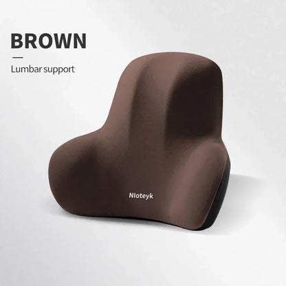 Car Memory Foam Neck Pillow & Lumbar Cushion – Ergonomic Backrest Support for Driving & Office