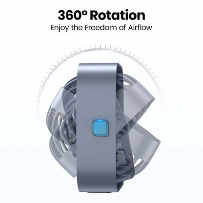 TOPK Mini Portable USB Desk Fan – Quiet 3-Speed Table Fan with Strong Airflow, 360° Rotation for Home, Office & Bedroom