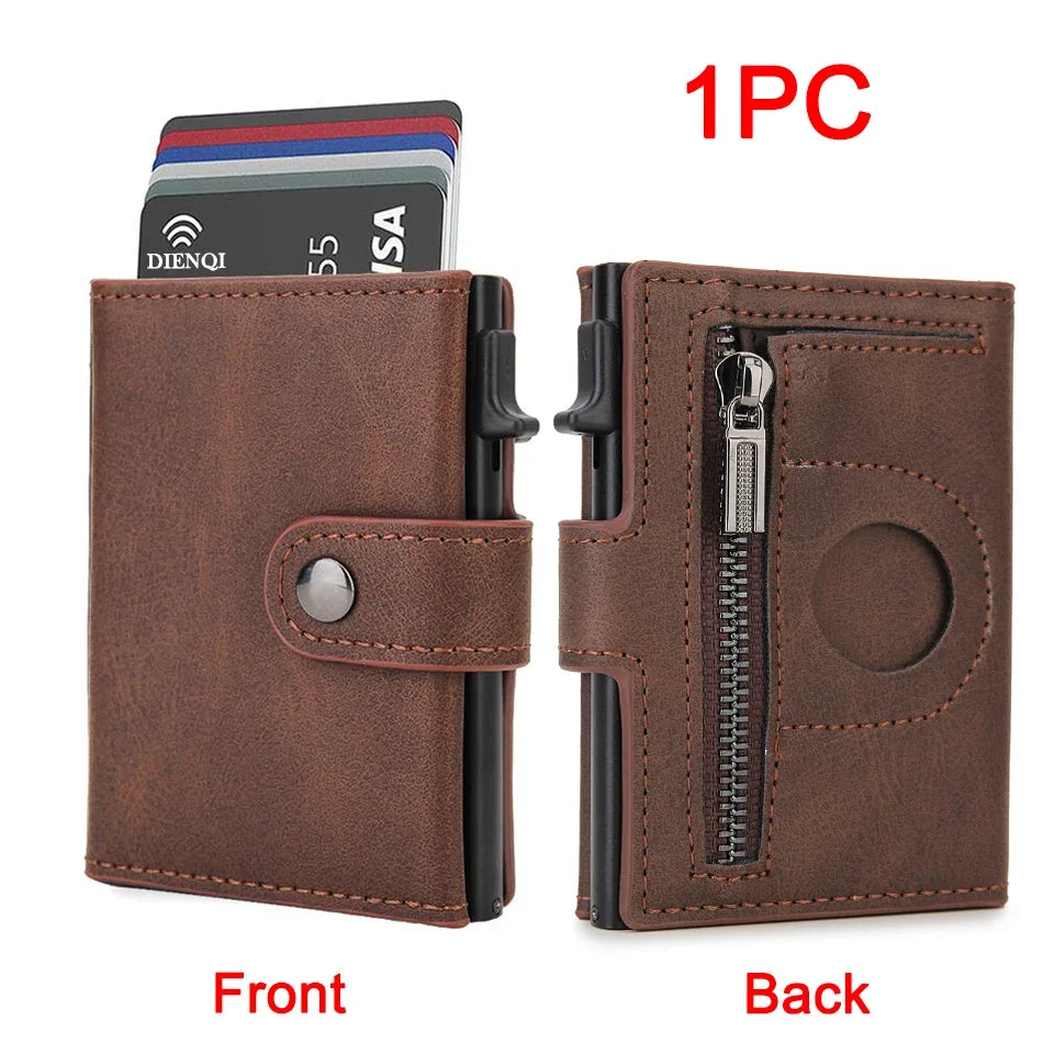 RFID Carbon Fiber Wallet with AirTag Pocket – Luxury Slim Credit Card Holder for Men