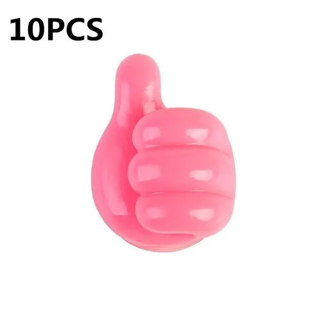 Silicone Thumb Wall Hook Cable Organizer Clips – Self-Adhesive Wire Holder for Kitchen, Bathroom & Home Desk Storage