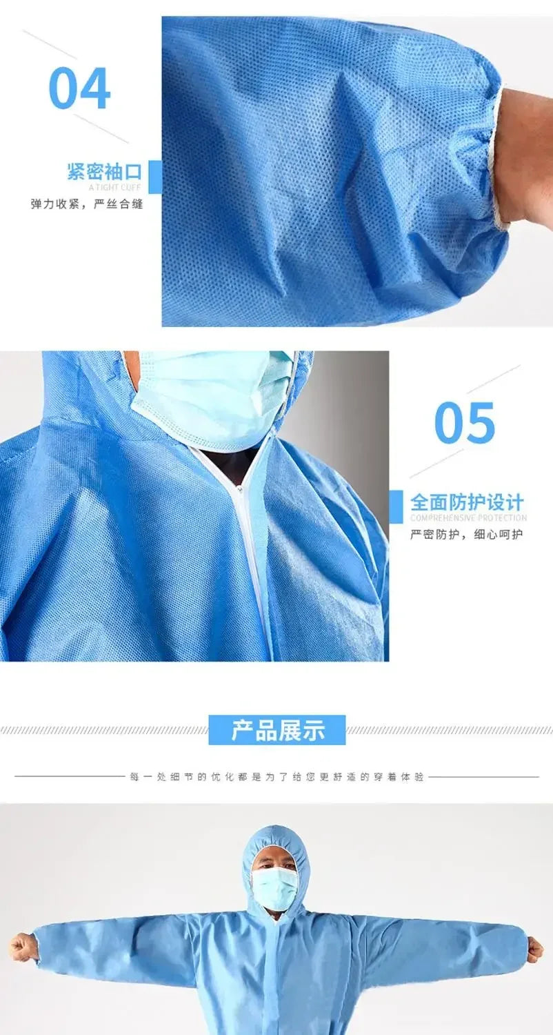 Disposable Breathable Dustproof Work Safety Coverall – Waterproof & Oil-Resistant Protective Suit