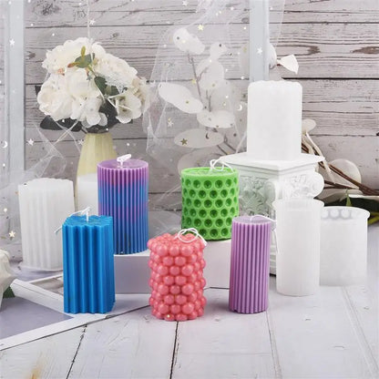 Silicone Striped Roman Column Candle Mold – DIY Silicone Candle Making Tool