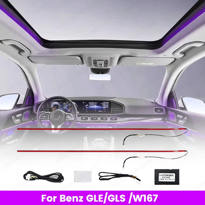 For Mercedes Benz W167 GLE GLS AMG GLE53 Car Interior Multicolor Ambient Light Sunroof Lamp Refit 64 Colours LED Skylight Lights
