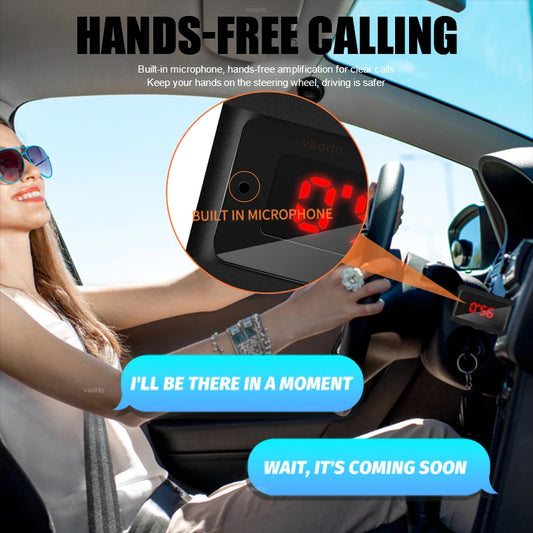 Car Bluetooth 5.3 FM Transmitter Handsfree Call Mini USB Power Car Kit Stereo Wireless Audio Receiver Adapter For Car FM Radio