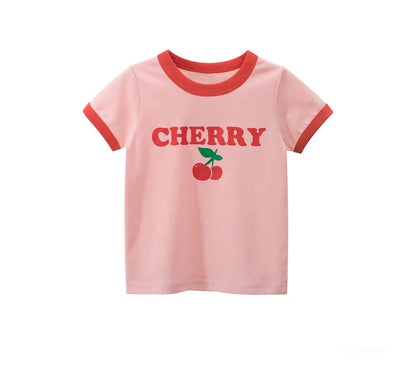 2025 Summer Kids’ Girls Short Sleeve T-Shirts – Printed Little Girl Tops for Toddlers (Ages 2-8 Years)