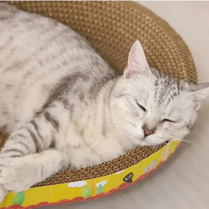 Cat Scratching Board – Oval Corrugated Paper Cat Nest & Furniture Protector