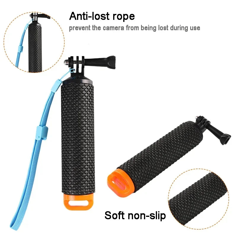 Floating Hand Grip for GoPro Hero 12/11/10/9/8/7/6/5 – Buoyancy Rod Handle Mount for DJI Osmo, Xiaomi Yi, SJ4000 Action Cameras