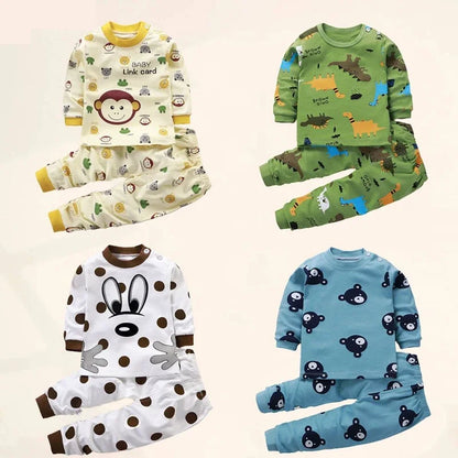 Kids Cotton Pajama Set – Autumn/Winter Sleepwear for Boys and Girls (9 Months to 8 Years)