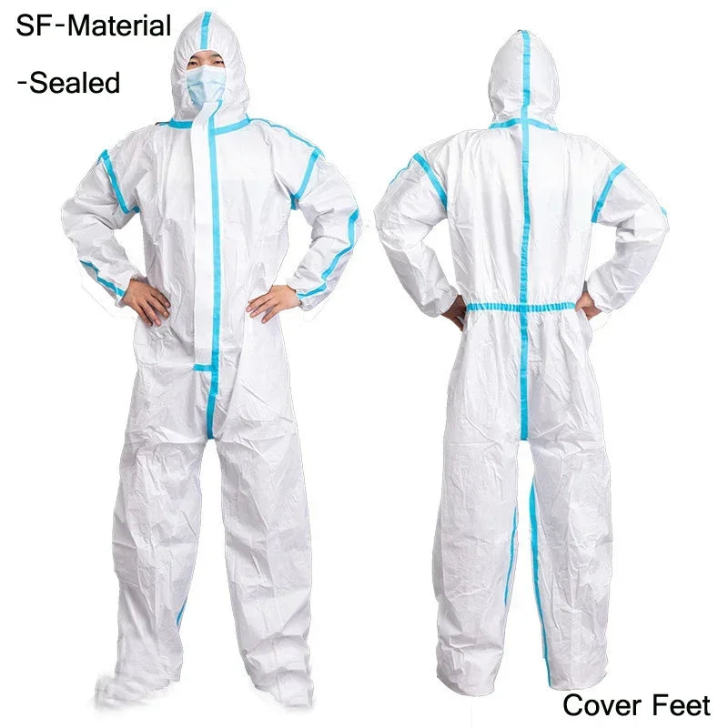 Disposable Breathable Dustproof Work Safety Coverall – Waterproof & Oil-Resistant Protective Suit