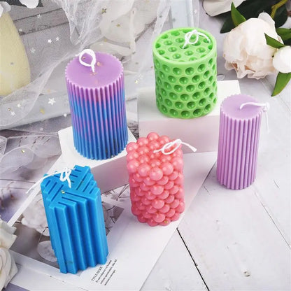 Silicone Striped Roman Column Candle Mold – DIY Silicone Candle Making Tool