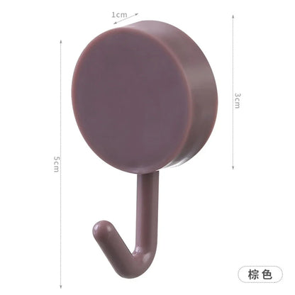 10PCS Self Adhesive Wall Hooks Strong Hold No Drilling – Multi-Color Coat, Bag, Towel Hangers for Bathroom, Kitchen & Home Storage