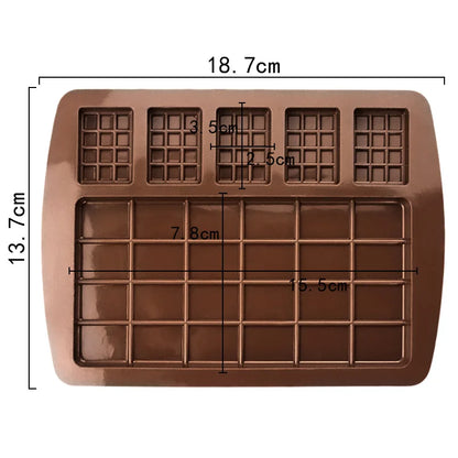 Chocolate Silicone Mold 12 Long Square Plaid Silicone Mold Cake Decorative Mold Chocolate Block Insert Waffle Silicone Mold