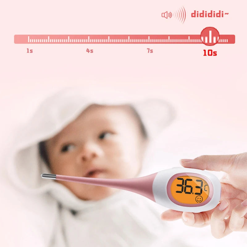 8 Seconds Backlit Fever Thermometer – Fast Digital LCD Medical Thermometer for Kids, Babies & Adults