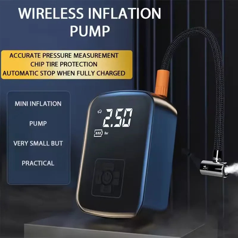 LEIBOO Wired/Wireless Electric Air Pump – Portable Tire Inflator for Cars, Motorcycles & Bicycles
