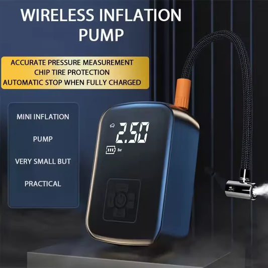 LEIBOO Wired/Wireless Electric Air Pump – Portable Tire Inflator for Cars, Motorcycles & Bicycles