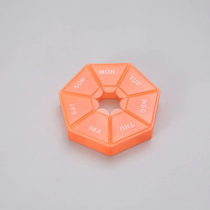 Mini 7-Day Pill Organizer – Small Portable Weekly Pill Box for Travel, Vitamins & Medicine