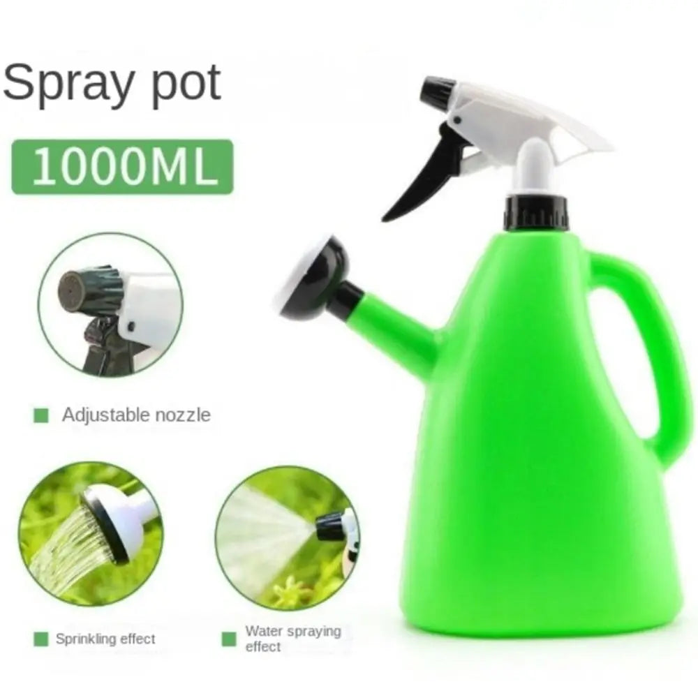 Adjustable Spray Watering Pot – 1L Plastic Flower Sprayer with Dual Nozzles