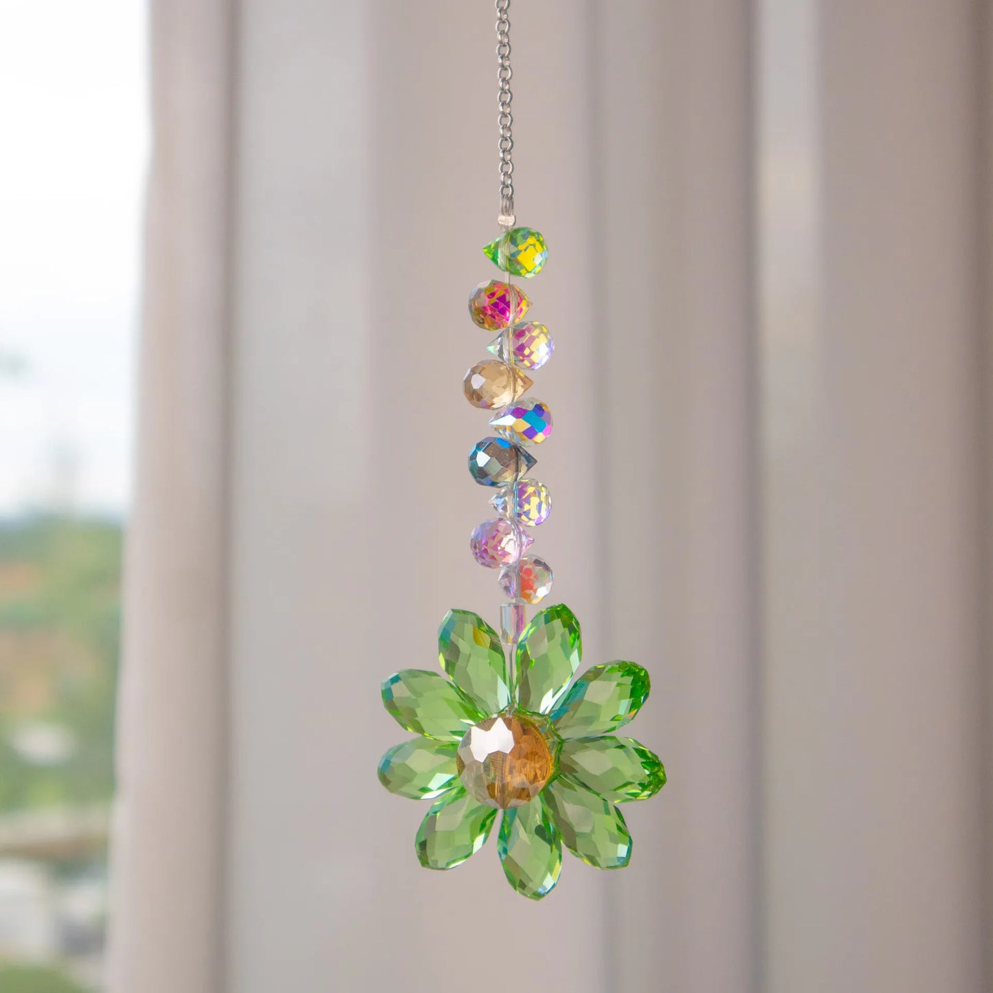 Daisy K9 Crystal Sun Catcher  Window Decors Rainbow Maker Indoor Suncatcher Courtyard Garden Decoration Home Xmas Ornament