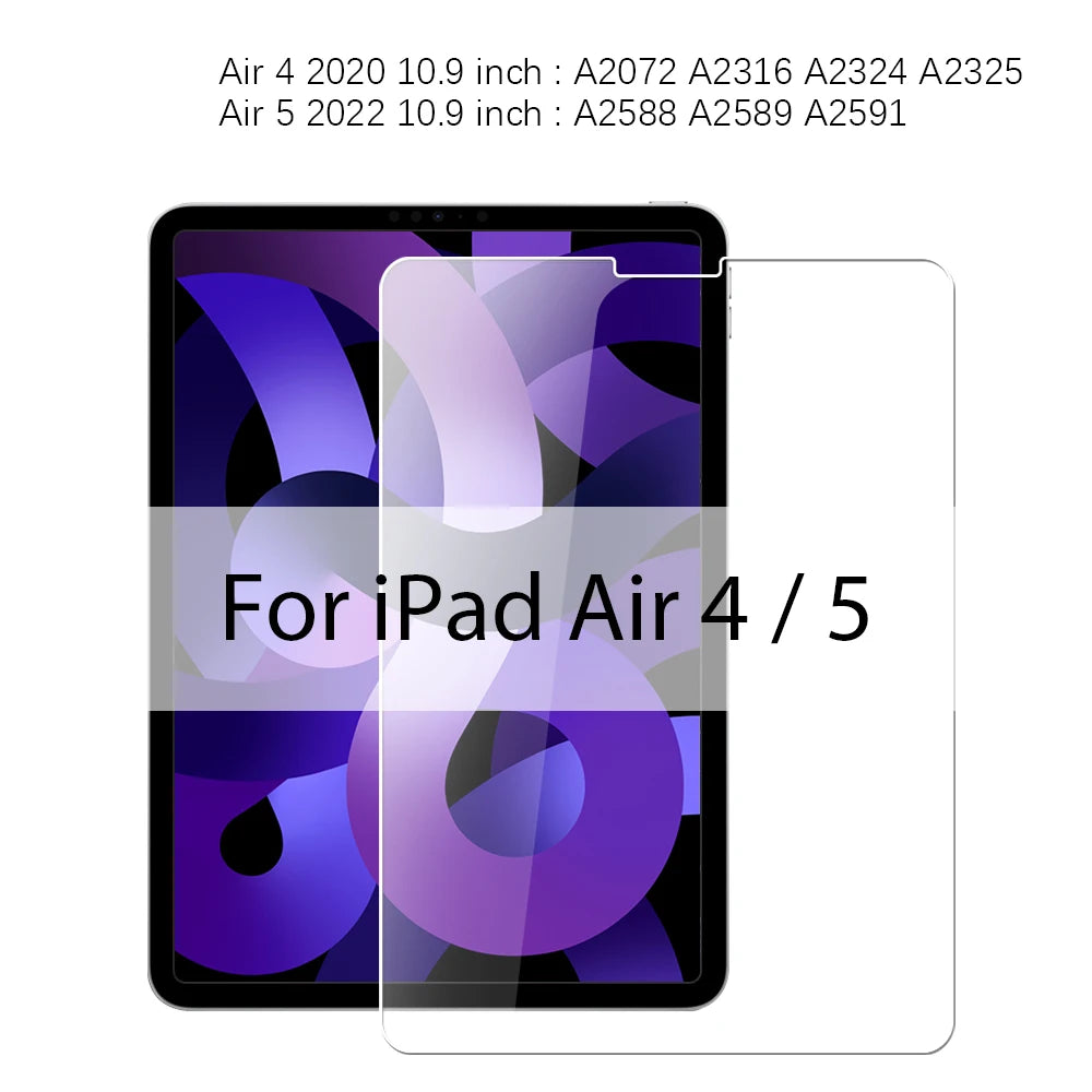 Tempered Glass For iPad Pro 12.9 12 9 11 10th 9th Generation Screen Protector For ipad Air 4 5 Mini 6 6th 7th 8th Gen 10.2 Film