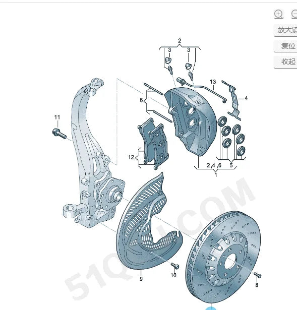 Front Brake Disc Rotor for Audi A6 A7 A8 Q7 ETRQ8 4KE615301