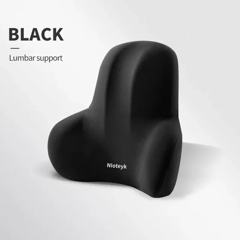 Car Memory Foam Neck Pillow & Lumbar Cushion – Ergonomic Backrest Support for Driving & Office
