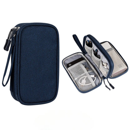 Double Layer Travel Cable Organizer – Waterproof Digital Storage Bag for Cables, Power Banks & Accessories