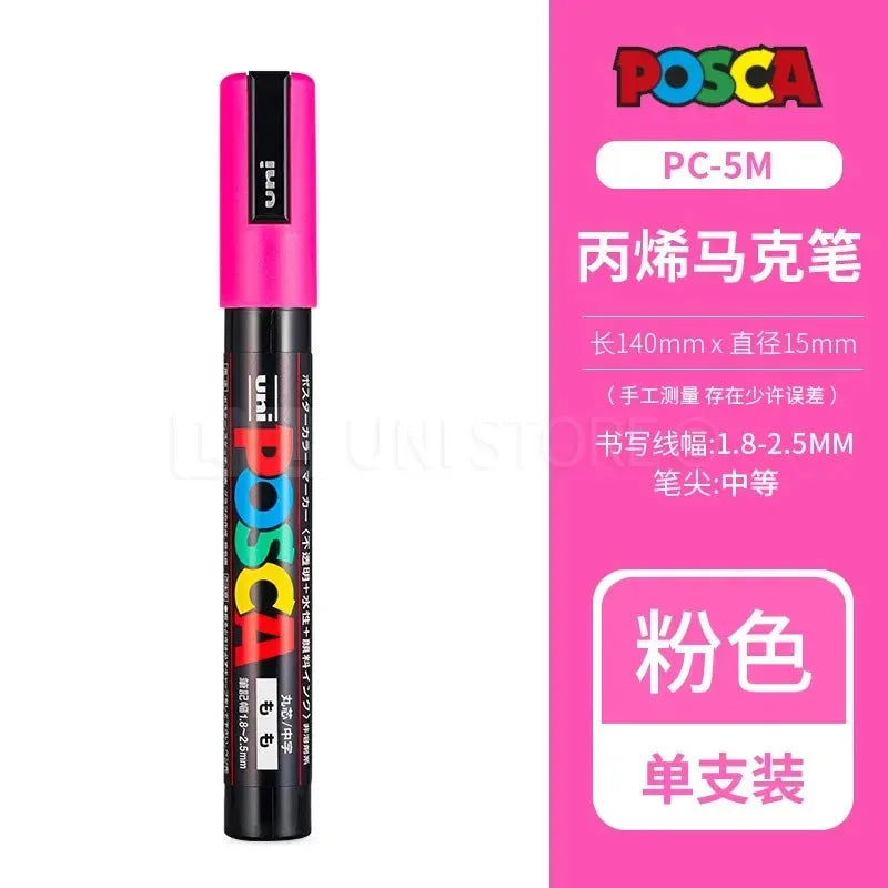 Uni Posca Full Marker Set – Multi-Colours Acrylic Permanent Graffiti Painting Pens