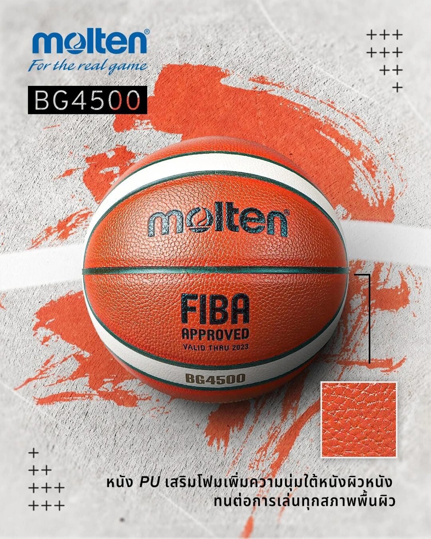 Molten BG4500/BG5000 Series Basketball – PU Composite Size 7, 6, 5 Two-Tone Indoor/Outdoor Ball