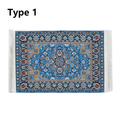 1:12 Scale Turkish Style Dollhouse Carpet – Miniature Weaving Rug for Doll Accessories & Mini House Decor