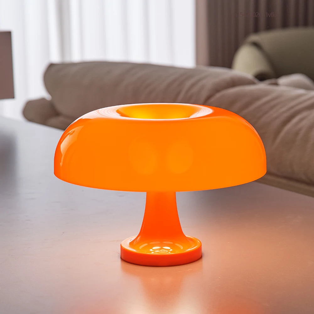 Mushroom Table Lamp – Modern Minimalist Danish Designer Bedside Lamp with 3-Color Dimming & USB Charging