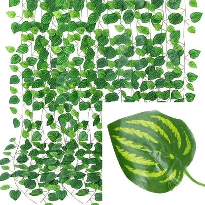 11M Artificial Ivy Leaf Garland – Hanging Green Vine for Garden, Wedding, Party & Home Wall Decor