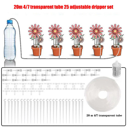 Garden Drip Irrigation Kit with Regulating Valve – Micro Dripper Watering System for Greenhouses & Potted Plants