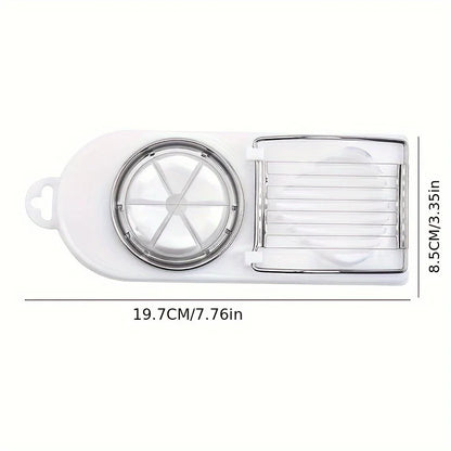 Stainless Steel Multifunctional Egg Slicer Vegetables and Fruits Fancy Splitter Cutting Tool Two in One Home Kitchen Gadget
