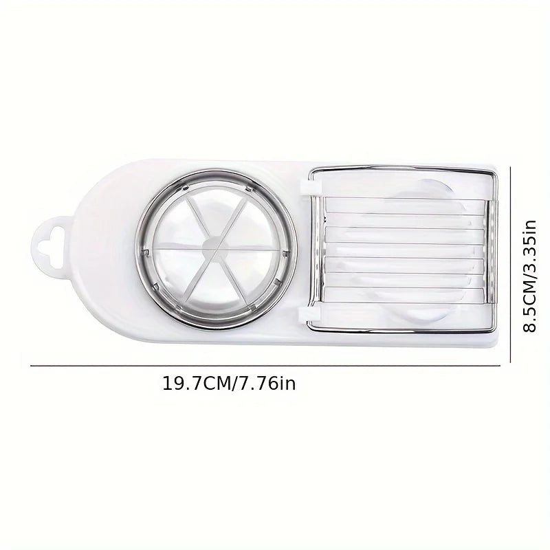 Stainless Steel Multifunctional Egg Slicer Vegetables and Fruits Fancy Splitter Cutting Tool Two in One Home Kitchen Gadget