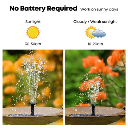 Outdoor Solar Birdbath Fountain Garden Decoration Floating Pool Garden Waterfall Fountain Decoration