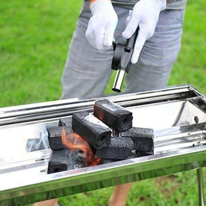 BBQ Fan Air Blower Fast Fire Starter Portable Manual Hand Crank for Outdoor Picnic Camping Cooking Barbecue Charcoal Grills Stov