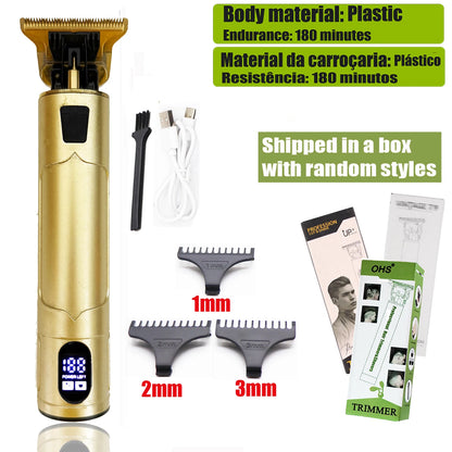 Hot Sale Vintage T9 Electric Cordless Hair Cutting Machine Professional Hair Barber Trimmer For Men Clipper Shaver Beard Lighter