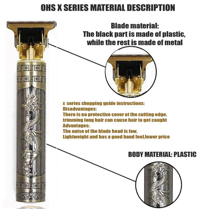 Hot Sale Vintage T9 Electric Cordless Hair Cutting Machine Professional Hair Barber Trimmer For Men Clipper Shaver Beard Lighter