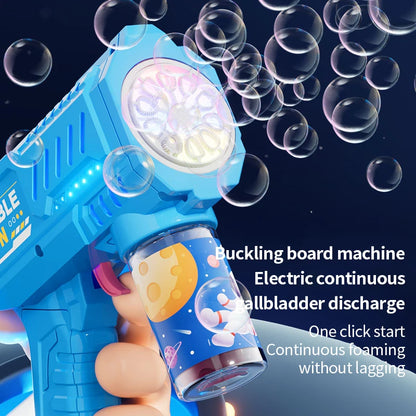 Children’s 10 Launcher Portable Electric Bubble Gun – LED Light Bubble Toy for Boys & Girls