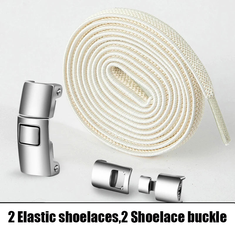 Elastic No Tie Shoelaces Semicircle Shoe Laces For Kids and Adult Sneakers Shoelace Quick Lazy Metal Lock Laces Shoe Strings