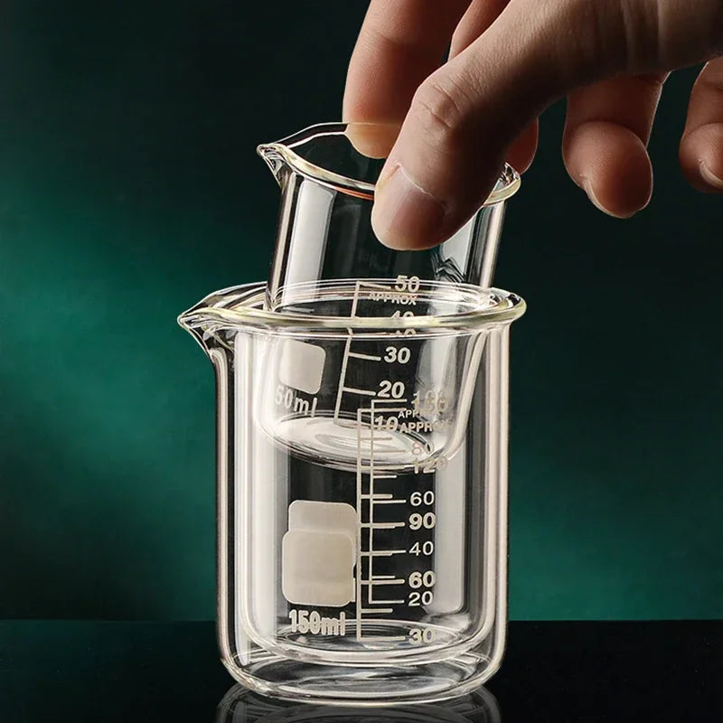 High Borosilicate Glass Measuring Cup – Clear Beaker with Scale for Kitchen Baking or Lab Use (50ml–1000ml)