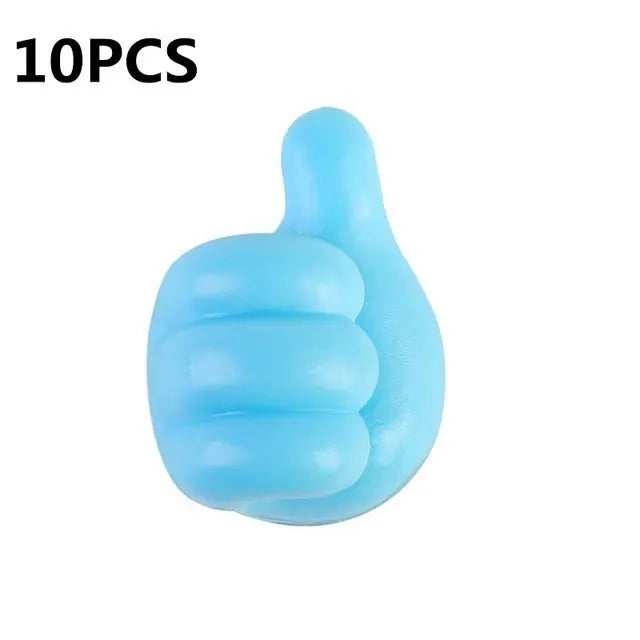 Silicone Thumb Wall Hook Cable Organizer Clips – Self-Adhesive Wire Holder for Kitchen, Bathroom & Home Desk Storage