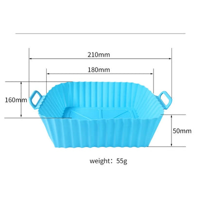 Reusable Silicone Air Fryer Tray with Handle – Square Baking Pan Liner for Air Fryers