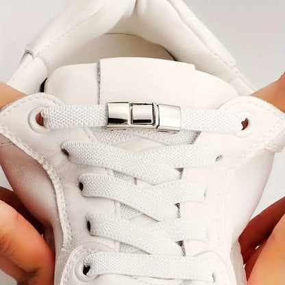 Elastic No Tie Shoelaces Semicircle Shoe Laces For Kids and Adult Sneakers Shoelace Quick Lazy Metal Lock Laces Shoe Strings