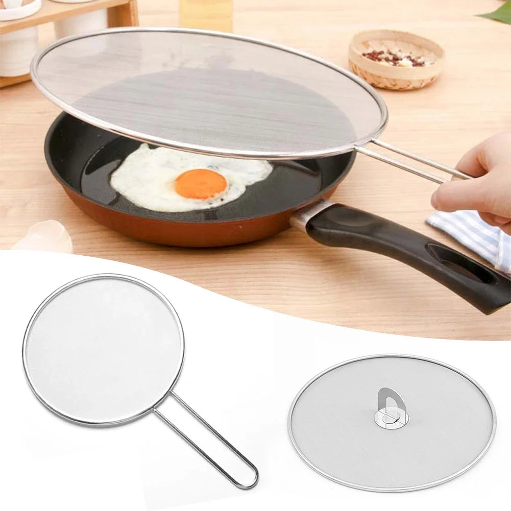 Stainless Steel Cooking Splash Guard – Reusable Splatter Screen for Frying & Sautéing